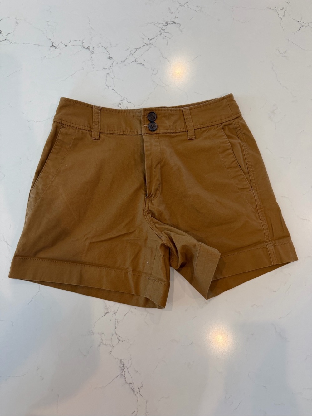 a new day Tan Flat-Front Women's Shorts